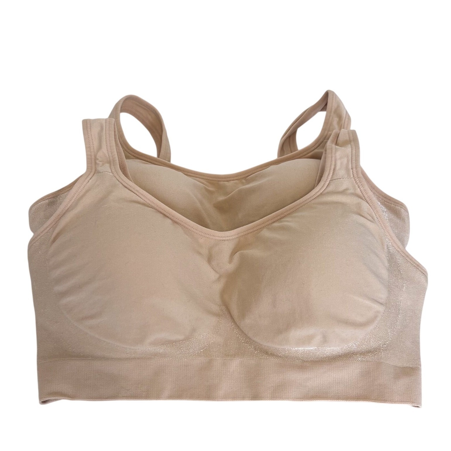 Underoutfit Comfort Seamless Bra Bundle Size L Beige Wireless Lounge Style 457